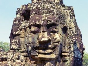 Gesichtsskulptur Bayon Tempel