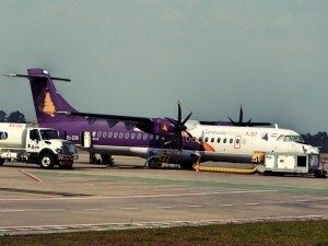 Der Flagcarrier Cambodia Angkor Air fliegt auch die Route von Bangkok nach Siem Reap.