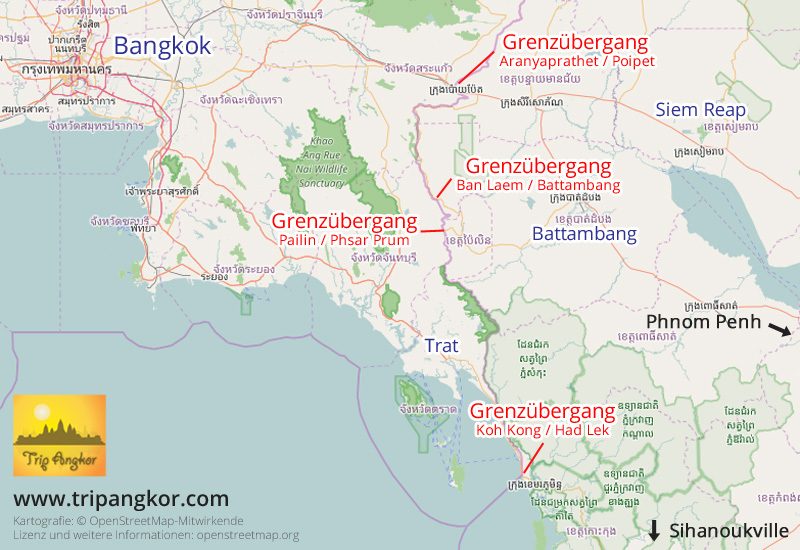 Grenzübergänge Thailand / Kambodscha