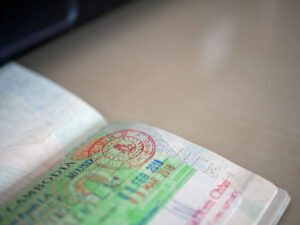Touristen-Visum in einem Reisepass
